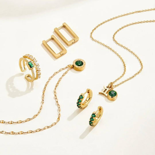 Collana Atena in cristallo verde