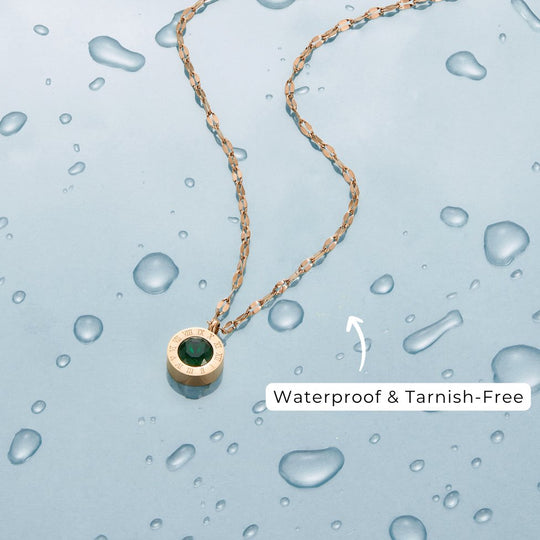 Collana Atena in cristallo verde