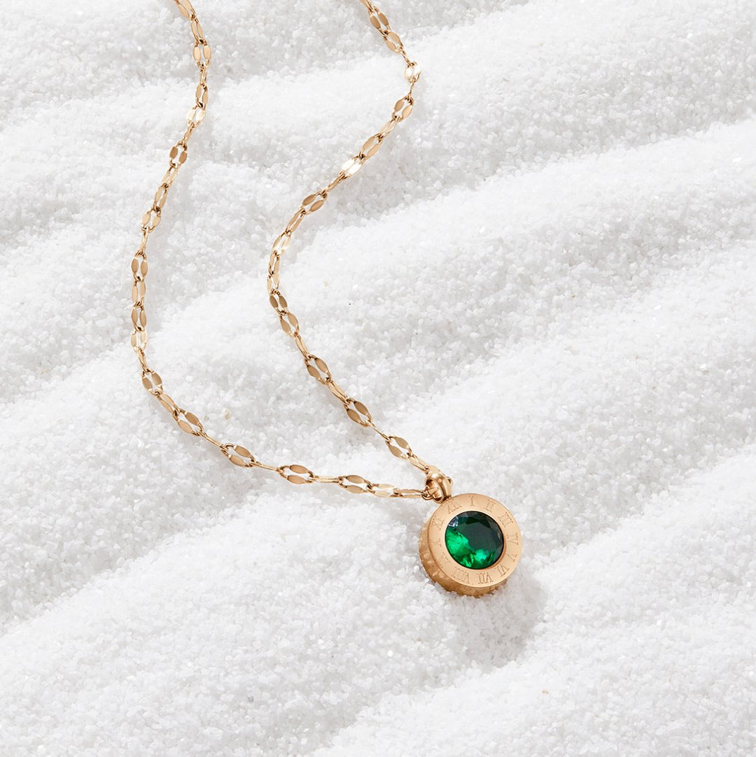 Collana Atena in cristallo verde