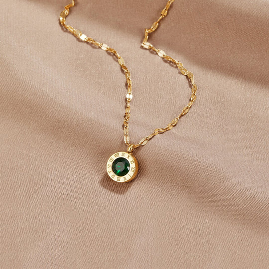 Collana Atena in cristallo verde