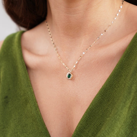 Collana Atena in cristallo verde