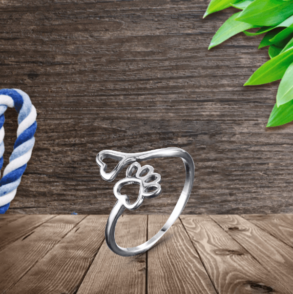 Anello Cuore Zampa Regolabile