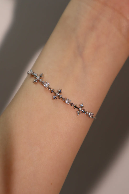 Bracciale con croce multi zirconia