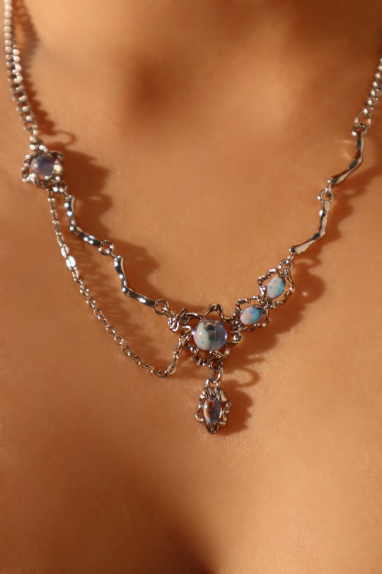 Collana pendente con pietra di luna