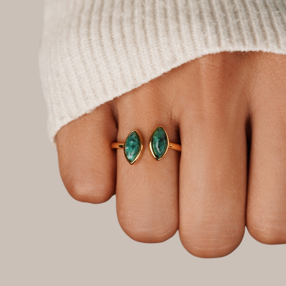 Anello avvolgente in giada verde