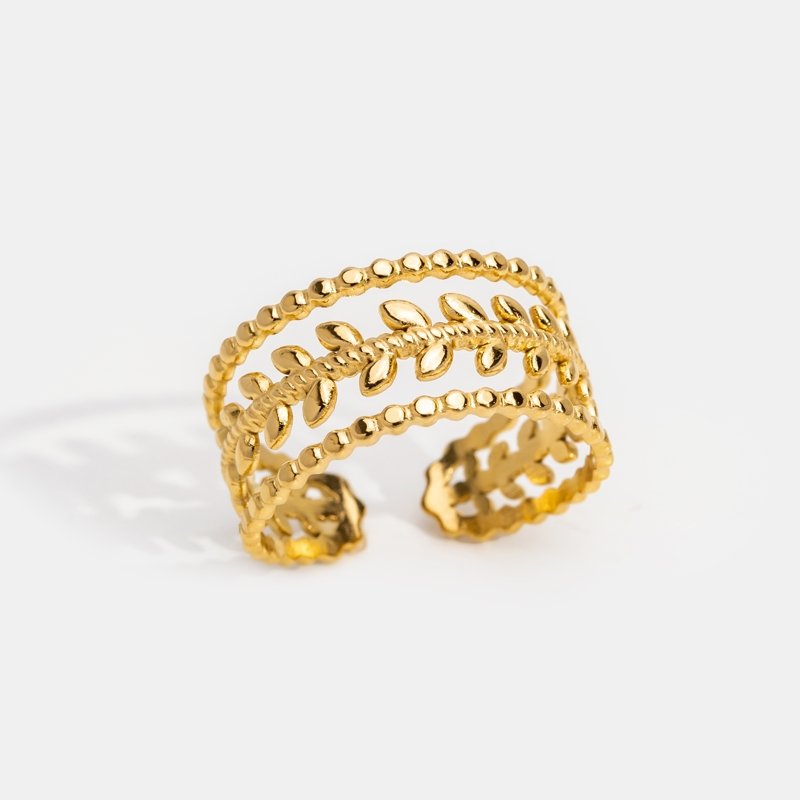 Anello Marissa con foglia d'oro a strati