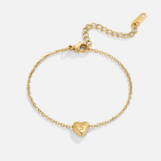 Bracciale con lettera a forma di cuore