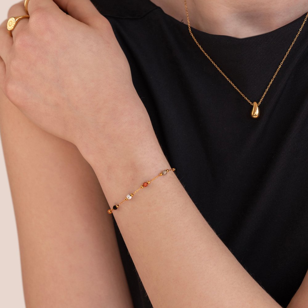 Bracciale con perline di pietra Lulu