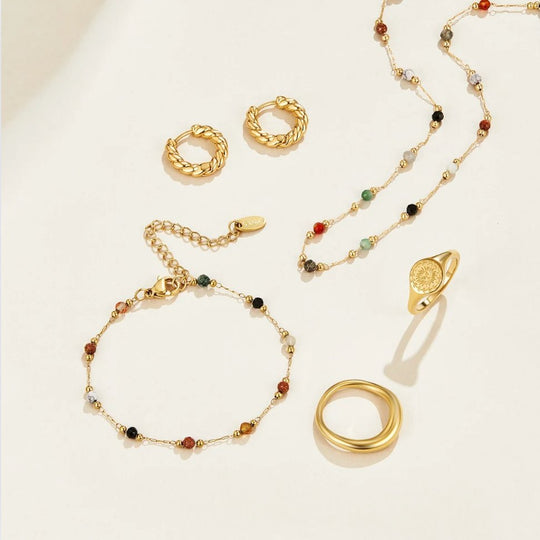 Bracciale con perline di pietra Lulu