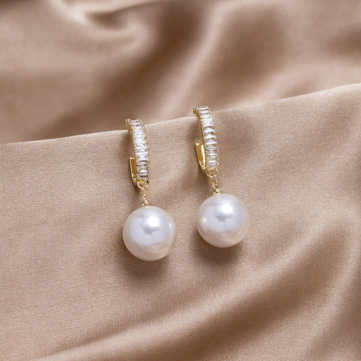 Orecchini di Lusso con Perle e Zirconia
