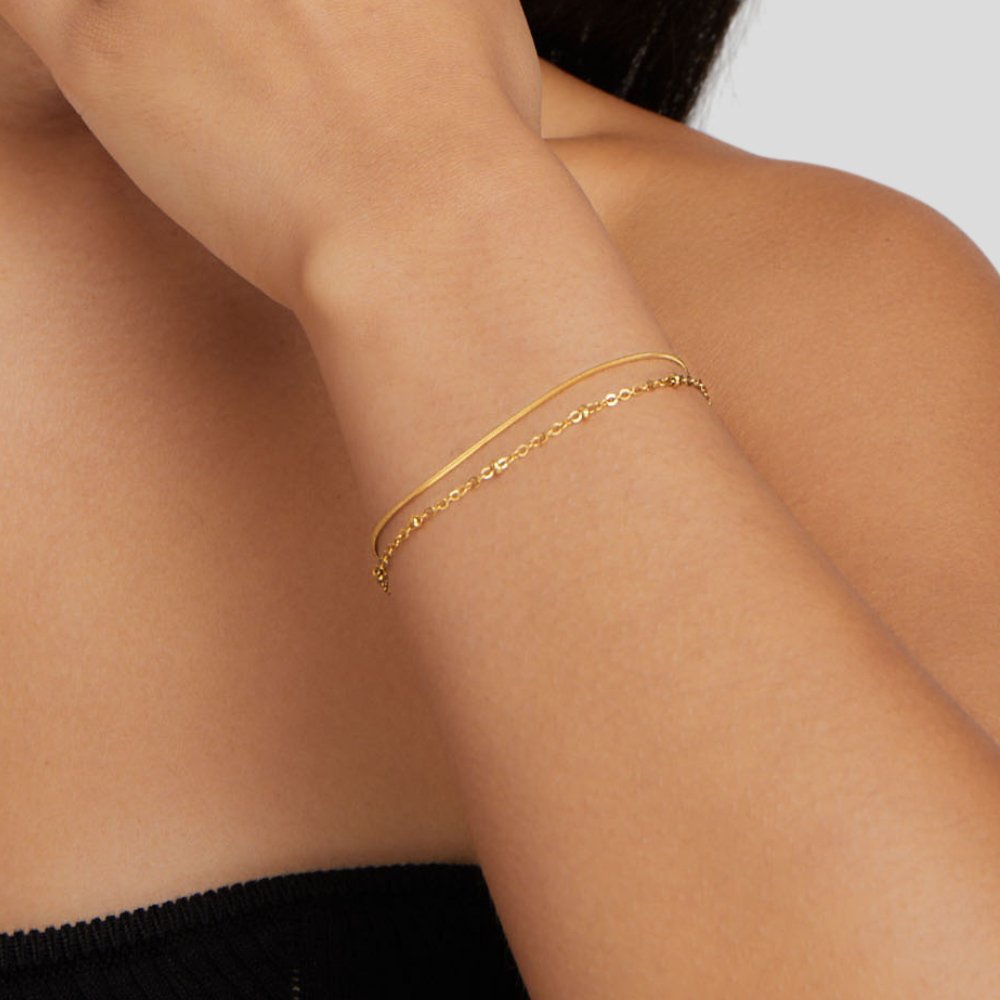 Bracciale a strati in oro Pia