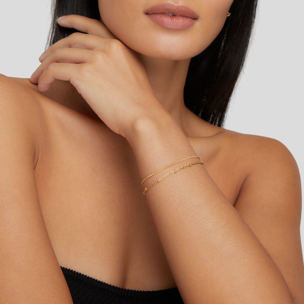 Bracciale a strati in oro Pia