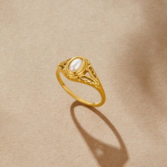Anello vintage con perla reale