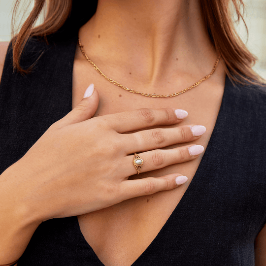 Anello vintage con perla reale