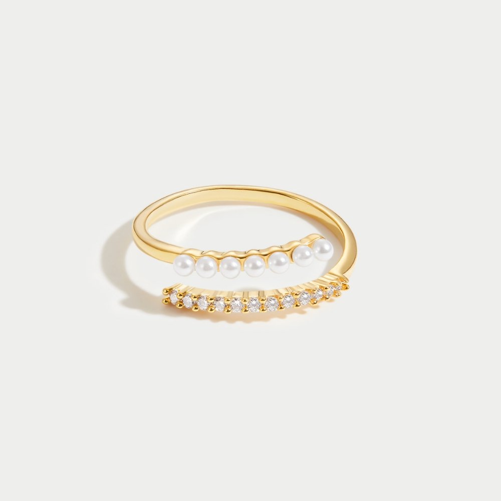 Anello "Wrap Me" con perle e cristalli